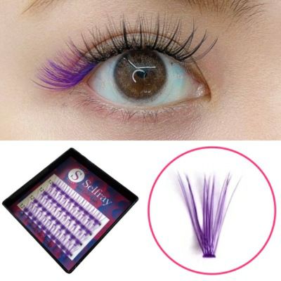 【在庫無くなり次第終了75%OFF!!】【Selfray】パープル Cカール 太さ0.07mm 20本束　カラー