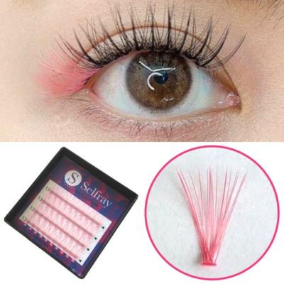 【在庫無くなり次第終了75%OFF!!】【Selfray】ピンク Dカール 太さ0.07mm 20本束　ピンク