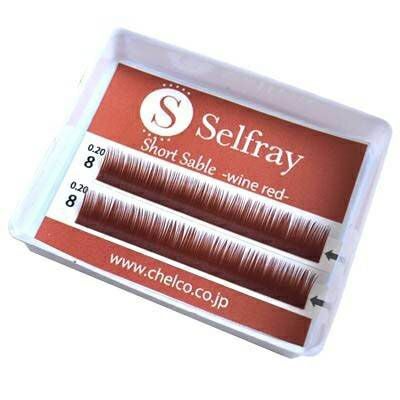 【Selfray】下まつげ（カラー）Jカール 太さ0.20mm ワインレッド