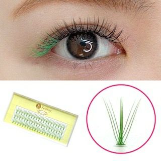 【Selfray】センターラッシュ グリーン Cカール 太さ0.10mm　カラー